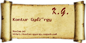Kontur György névjegykártya